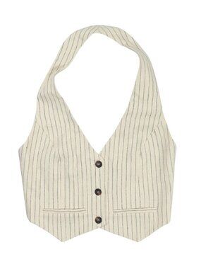 Bec & Bridge Maxine Cropped Vest in Ivory Stripe
